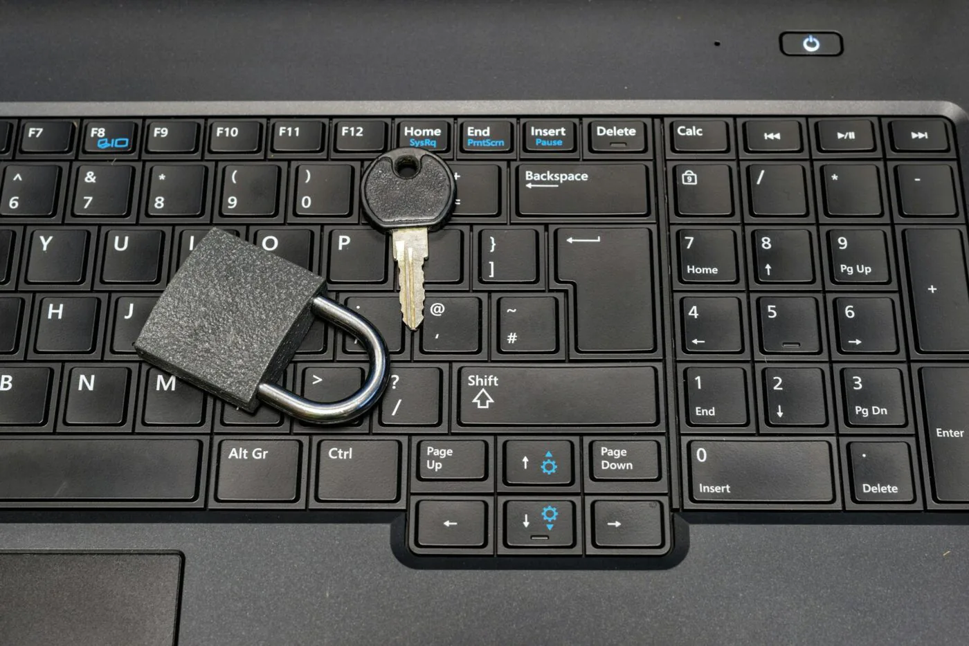 lock and key as symbol for Privacy and General Data Protection Regulation on a notebook computer